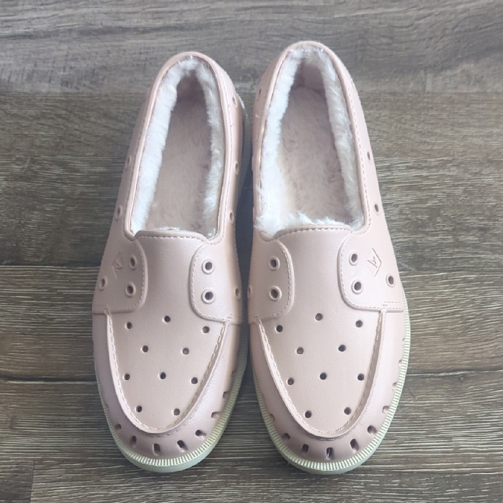 Sperry Pink Faux Fur Lined Loafers